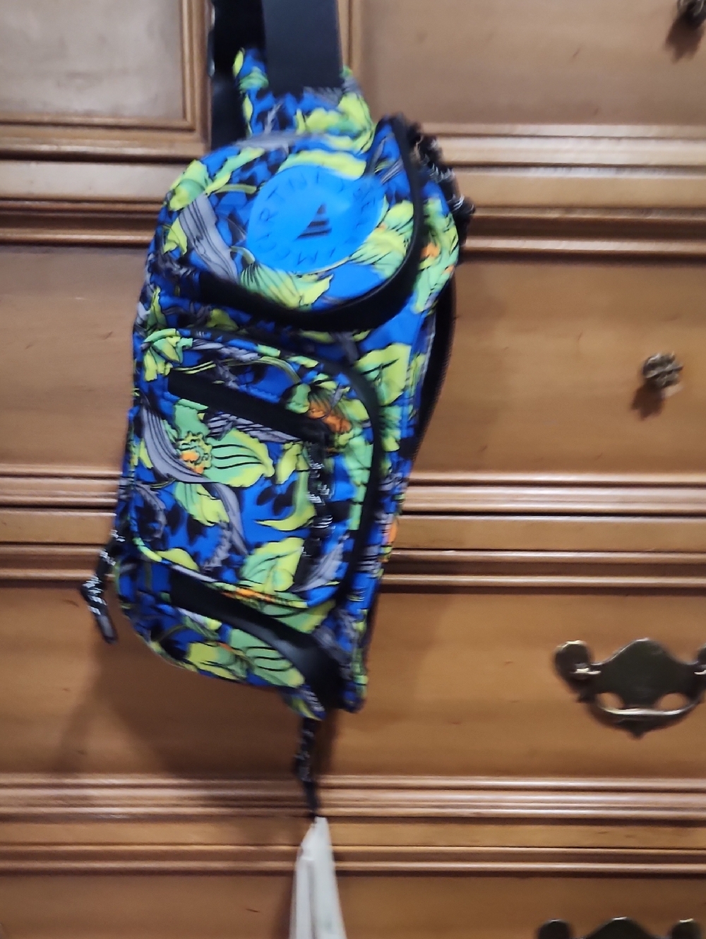 Stella McCartney Blue & Green Floral Crossbody Sling Bag